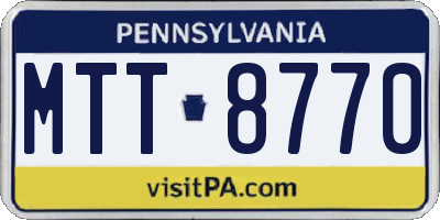 PA license plate MTT8770