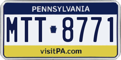 PA license plate MTT8771