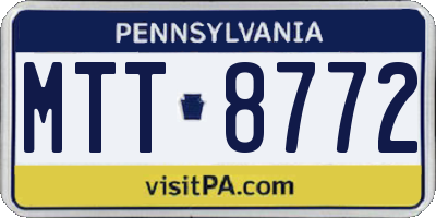 PA license plate MTT8772