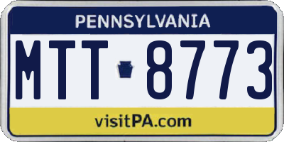 PA license plate MTT8773