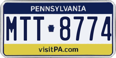 PA license plate MTT8774