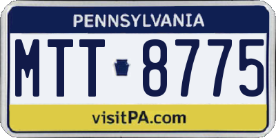 PA license plate MTT8775