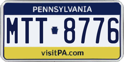 PA license plate MTT8776