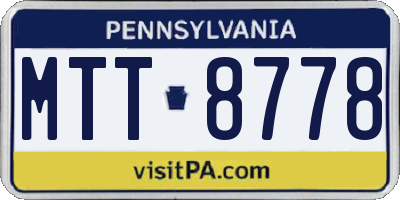 PA license plate MTT8778