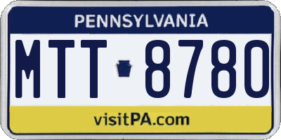 PA license plate MTT8780