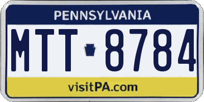 PA license plate MTT8784