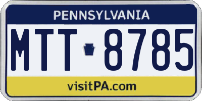 PA license plate MTT8785
