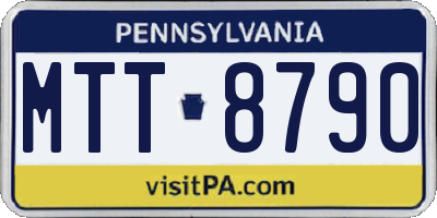 PA license plate MTT8790