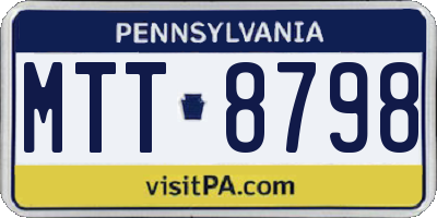 PA license plate MTT8798
