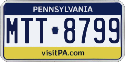 PA license plate MTT8799