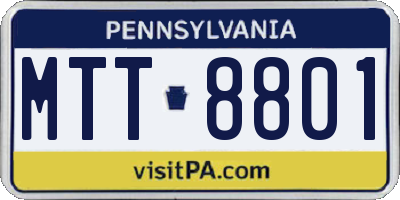 PA license plate MTT8801