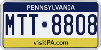 PA license plate MTT8808