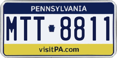 PA license plate MTT8811