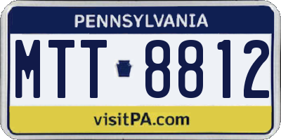 PA license plate MTT8812