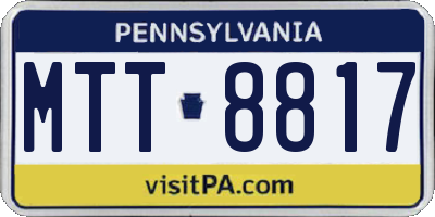 PA license plate MTT8817