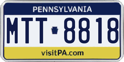 PA license plate MTT8818