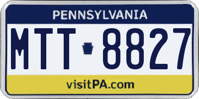 PA license plate MTT8827