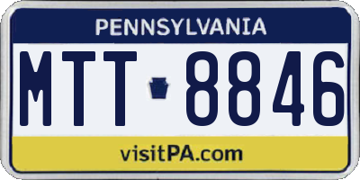 PA license plate MTT8846