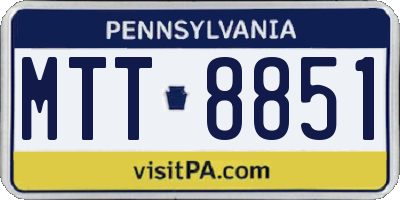 PA license plate MTT8851