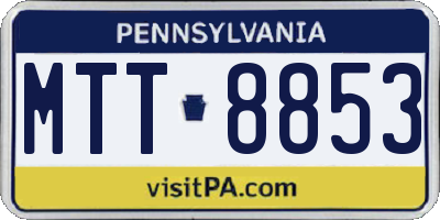 PA license plate MTT8853