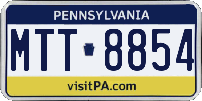 PA license plate MTT8854