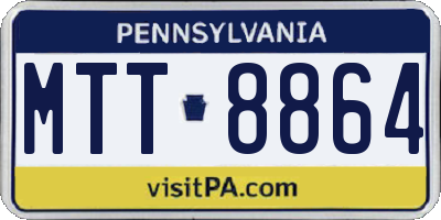 PA license plate MTT8864