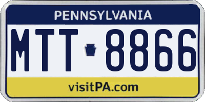 PA license plate MTT8866