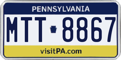 PA license plate MTT8867
