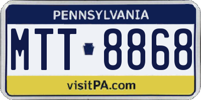 PA license plate MTT8868