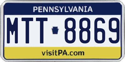 PA license plate MTT8869
