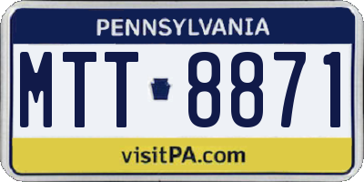 PA license plate MTT8871