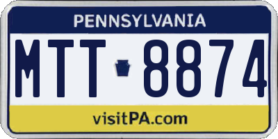 PA license plate MTT8874