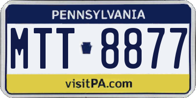 PA license plate MTT8877