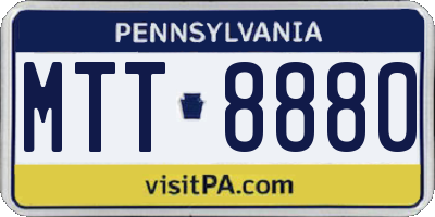 PA license plate MTT8880