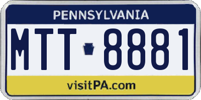 PA license plate MTT8881