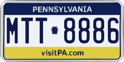 PA license plate MTT8886
