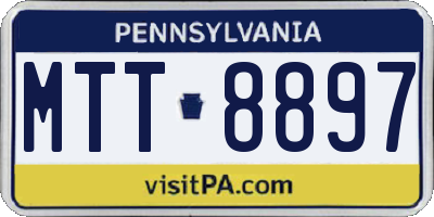 PA license plate MTT8897