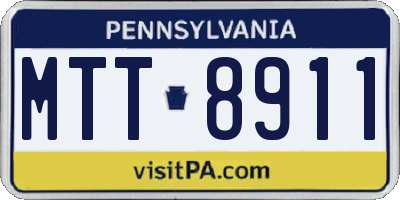 PA license plate MTT8911