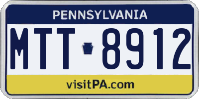 PA license plate MTT8912