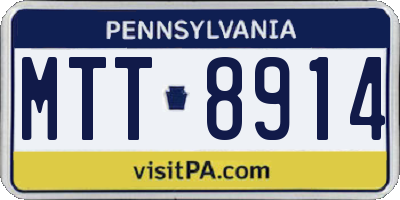 PA license plate MTT8914