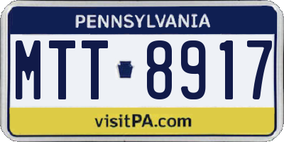 PA license plate MTT8917