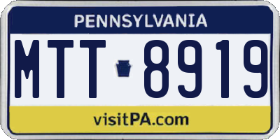 PA license plate MTT8919