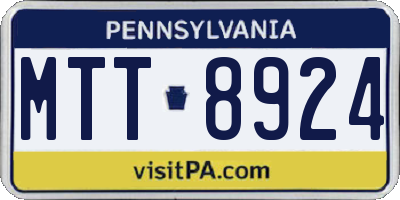 PA license plate MTT8924