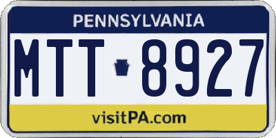 PA license plate MTT8927