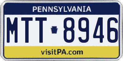 PA license plate MTT8946