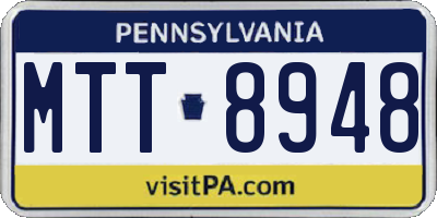 PA license plate MTT8948
