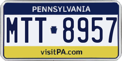 PA license plate MTT8957