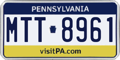 PA license plate MTT8961