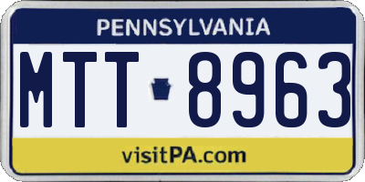 PA license plate MTT8963
