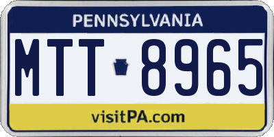PA license plate MTT8965